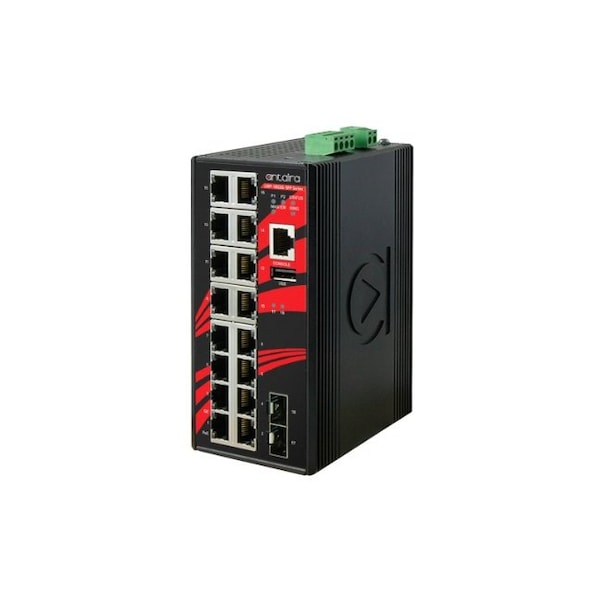 18-Port Industrial Gigabit PoE+ Light Layer 3 Managed Ethernet Switch